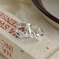 A38711 sterling silver rope earrings simple fashion stud earrings