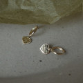 A44444 s925 silver heart letter initial circle sweet cute earrings