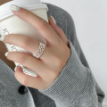 A46289 s925 sterling silver simple hollowed lace ring