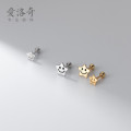 A33221 s925 sterling silver trendy simple smilingface stars cute earrings