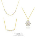 A45514 s925 sterling silver snowflake extra cubic zirconia fashion necklace