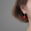 A31629 s925 sterling silver string vintage ball sweet earrings