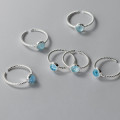 A43751 s925 sterling silver trendy sweet twist adjustable ring