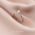 A45377 s925 silver fashion artificial pearl unique ring