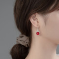 A35886 s925 sterling silver retro chic agate earrings