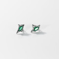 A36602 s925 sterling silver emerald earrings