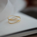 A42963 s925 sterling silver layered bar fashion ring