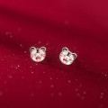 A35841 s925 sterling silver chic simple trendy smilingface sweet earrings