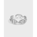 A37649 design minimalist chain bar quality s925 sterling silver adjustable ring