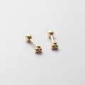 A36617 s925 sterling silver triangle circle earrings