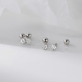 A45206 s925 sterling silver sparkling rhinestone circle stud earrings