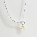 A32894 925 sterling silver smilingfaceTO necklace