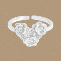 A45476 heartshape sterling silver s925 adjustable ring