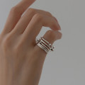 A37467 s925 sterling silver thai bar bead vintage unique ring