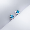 A42886 s925 silver stud fashion elegant blue rhinestone sweet earrings