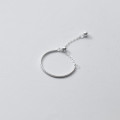 A34343 s925 sterling silver snakechain adjustable chain ring