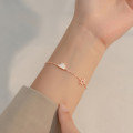A36107 s925 sterling silver simple cute shell rhinestone sun bracelet