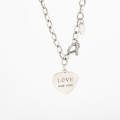 A32976 s925 sterling silver vintage unique pendant heart simple necklace