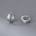 A46409 s925 sterling silver simple rhinestone hollowed rhombic ear buckle