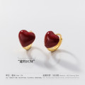 A38190 s925 sterling silver heart grade elegant earrings