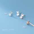 A32355 s925 sterling silver sweet trendy chic rhinestone swan earrings