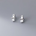 A34668 s925 sterling silver letter initial rhinestone earrings