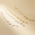 A45168 s925 sterling silver trendy sweet plate fringe string stud earrings