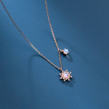 A34093 s925 sterling silver glass necklace