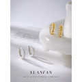 A40871 sterling silver cubic zirconia hoop earrings