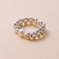 A40923 s925 sterling silver trendy artificial pearl design ring