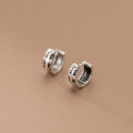 A35988 s925 sterling silver silver initial cross vintage unique letterM earrings