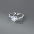 A45975 s925 sterling silver sweet snowflake sun dainty rhinestone ring