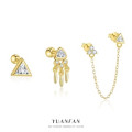 A45260 s925 sterling silver triangle rhinestone stud earrings