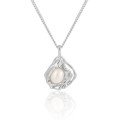 A42583 unique elegant pearl shell design s925 sterling silver necklace