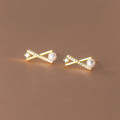 A36656 s925 sterling silver rhinestone pearl earrings