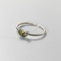 A38148 s925 sterling silver rhinestone heart twist design ring