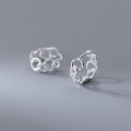 A41228 s925 sterling silver unique circle bar earrings