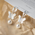 A45871 silver trendy sweet butterfly ear buckle