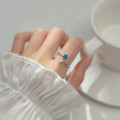 A36986 s925 sterling silver trendy stars rhinestone women ring