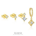 A45264 s925 sterling silver rhinestone stud fashion hollowed earrings