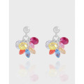 A42794 design colorful cubic zirconia anklet sterling silver s925 earrings