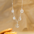 A45503 s925 silver trendy sweet heart necklace