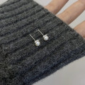 A42779 s925 sterling silver square stud fashion earrings