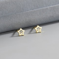 A37083 s925 sterling silver sweet star simple earrings