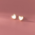 A37332 s925 sterling silver shell heart stud grade sweet elegant earrings