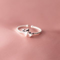A36983 s925 sterling silver big heart twist ring