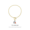 A36088 s925 sterling silver design irregularOT cubiczirconia charm bracelet
