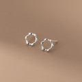 A35479 s925 sterling silver small trendy simple hexagon earrings