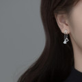 A35604 s925 sterling silver chic long tassel rhinestone earrings
