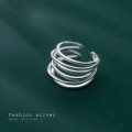 A33529 s925 sterling silver simple fashion multilayer bar geometric ring